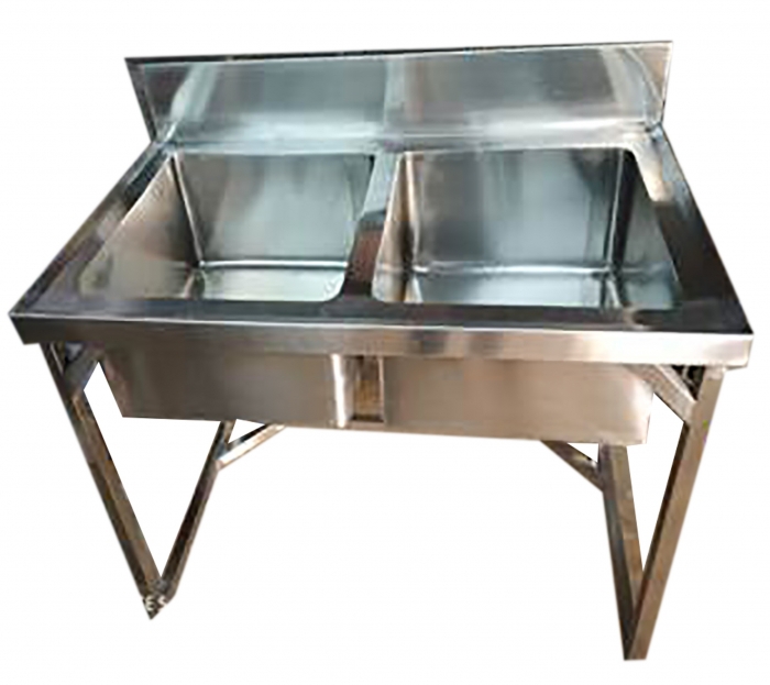 commercial sink with stand       (two bowl)                                                                           